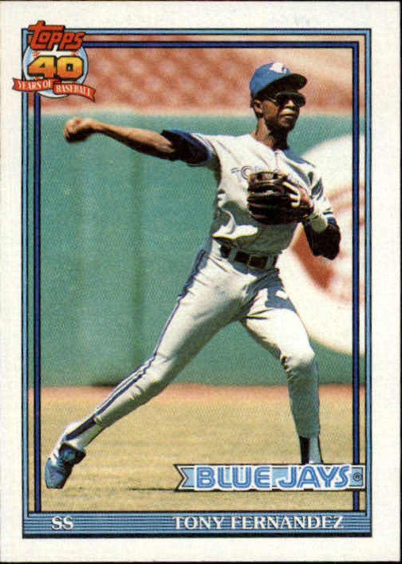 1991 Topps #320 Tony Fernandez Baseball Toronto Blue Jays Image 1