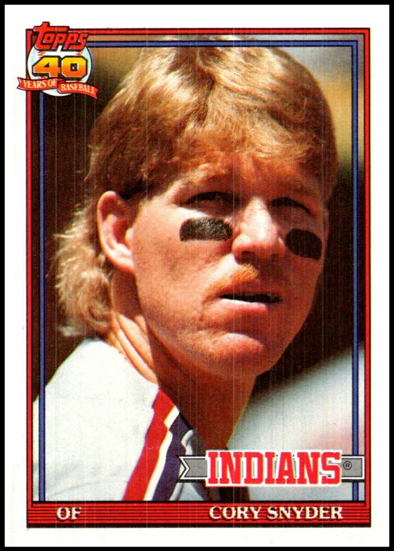 1991 Topps #323 Cory Snyder Baseball Cleveland Indians Image 1
