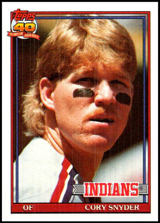 1991 Topps #323 Cory Snyder Baseball Cleveland Indians  Image 1