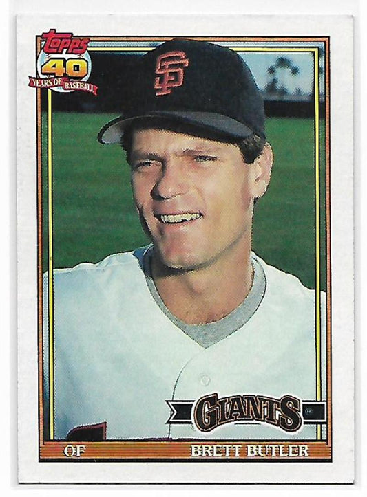 1991 Topps #325 Brett Butler Baseball San Francisco Giants  Image 1
