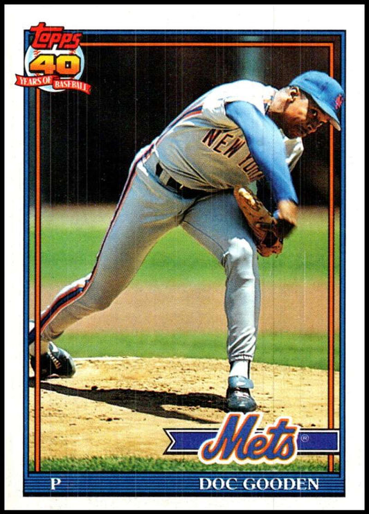 1991 Topps #330 Dwight Gooden Baseball New York Mets  Image 1