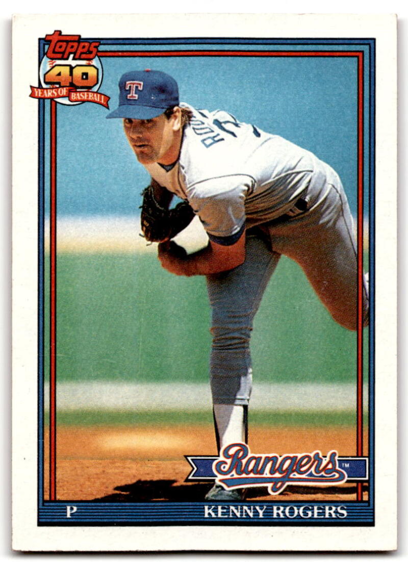 1991 Topps #332 Kenny Rogers Baseball Texas Rangers Image 1