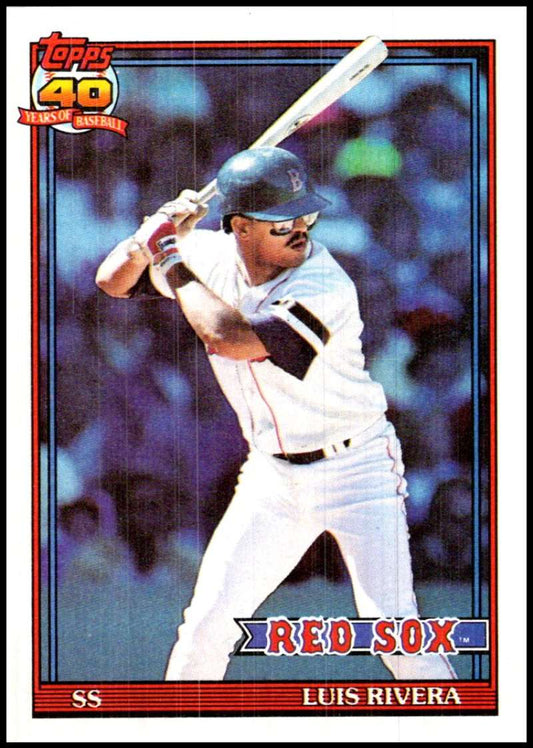 1991 Topps #338 Luis Rivera Baseball Boston Red Sox  Image 1