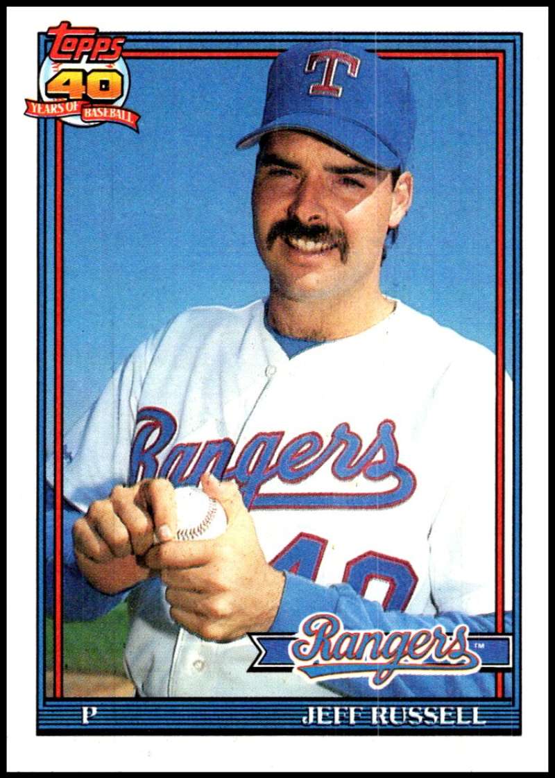 1991 Topps #344 Jeff Russell Baseball Texas Rangers Image 1