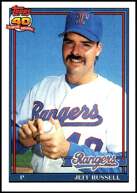 1991 Topps #344 Jeff Russell Baseball Texas Rangers  Image 1