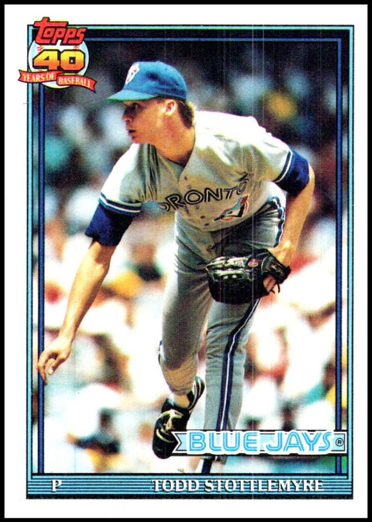 1991 Topps #348 Todd Stottlemyre Baseball Toronto Blue Jays  Image 1