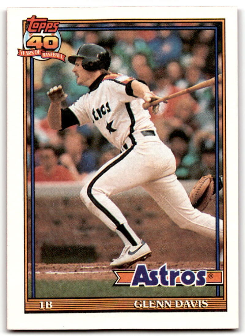 1991 Topps #350 Glenn Davis Baseball Houston Astros Image 1
