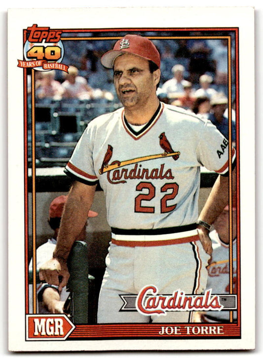1991 Topps #351 Joe Torre MG Baseball St. Louis Cardinals  Image 1