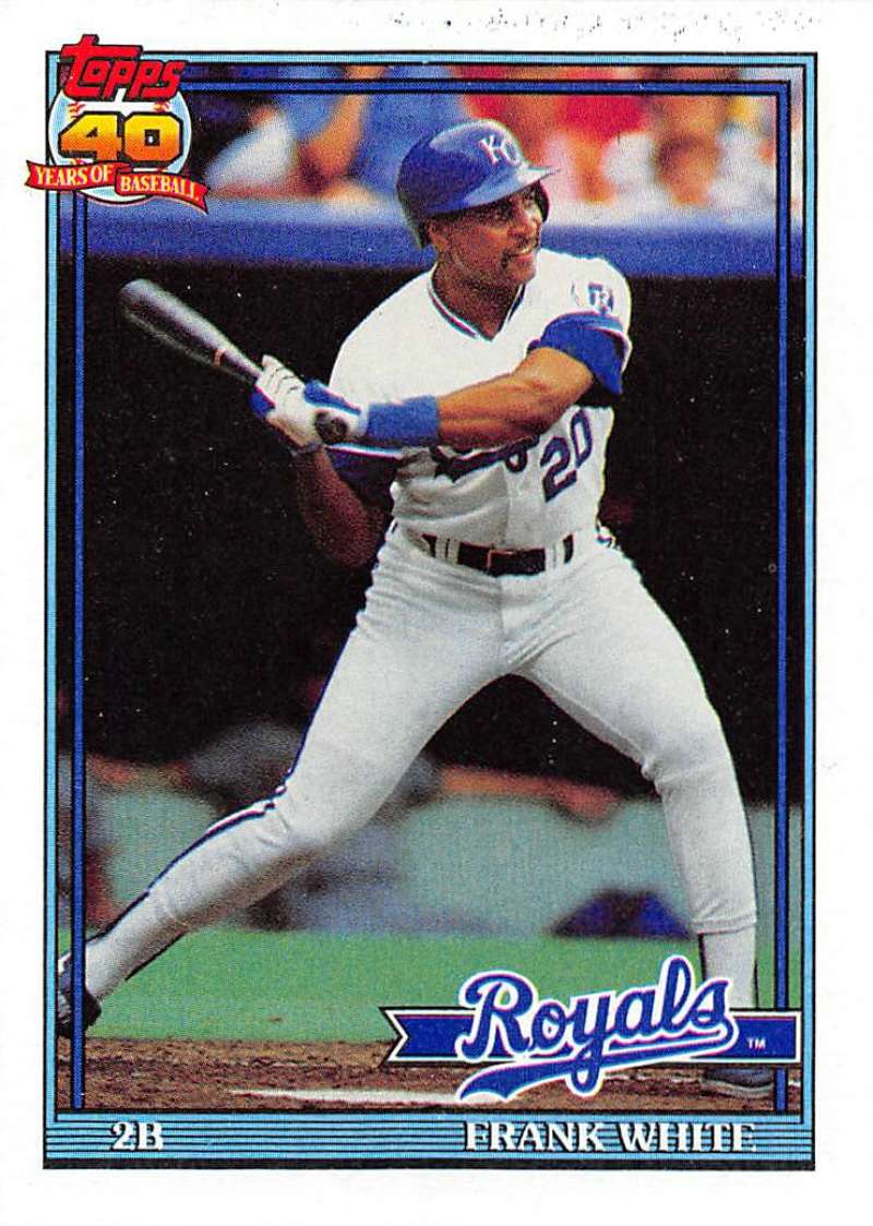 1991 Topps #352 Frank White Baseball Kansas City Royals Image 1