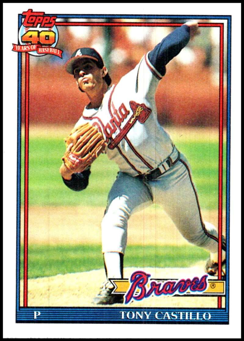 1991 Topps #353 Tony Castillo Baseball Atlanta Braves Image 1