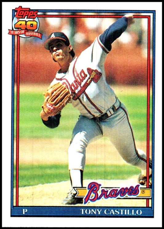 1991 Topps #353 Tony Castillo Baseball Atlanta Braves  Image 1