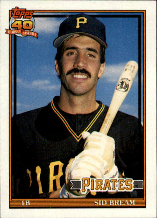 1991 Topps #354 Sid Bream Baseball Pittsburgh Pirates  Image 1