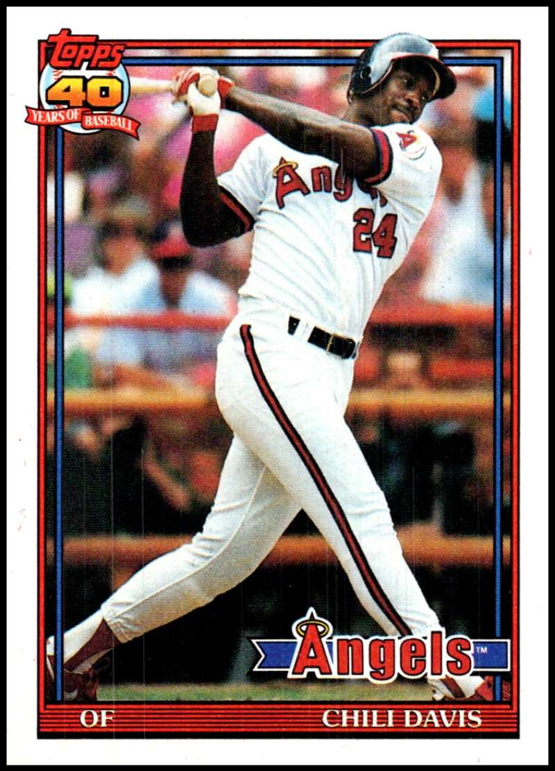 1991 Topps #355 Chili Davis Baseball California Angels Image 1