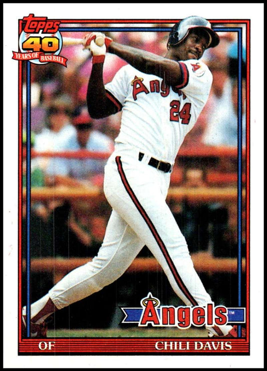 1991 Topps #355 Chili Davis Baseball California Angels  Image 1