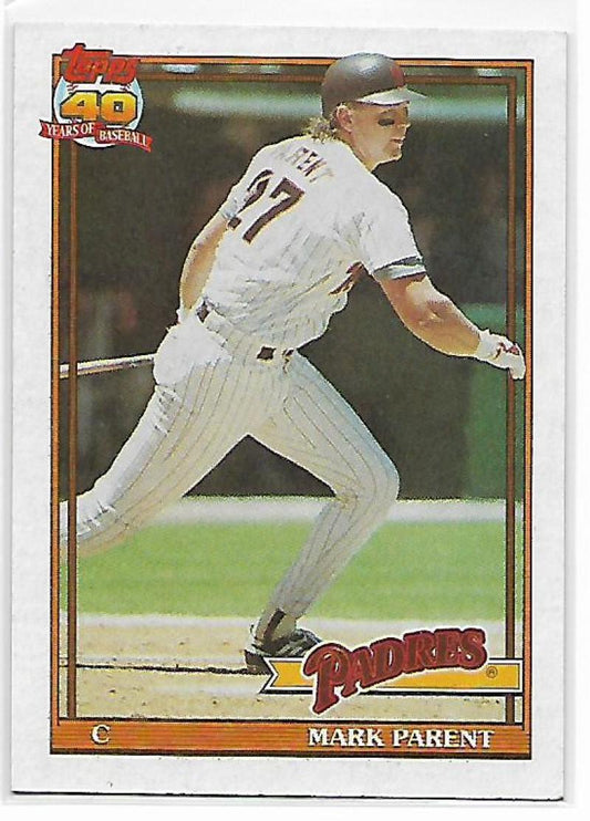 1991 Topps #358 Mark Parent Baseball San Diego Padres  Image 1