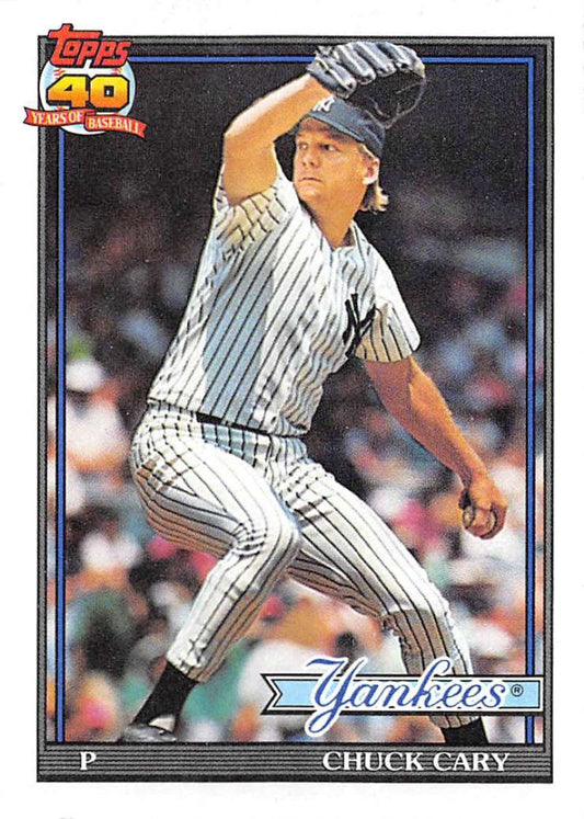 1991 Topps #359 Chuck Cary Baseball New York Yankees  Image 1