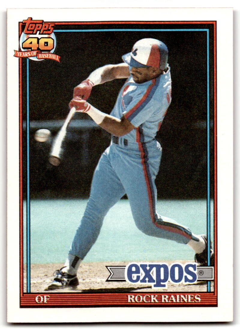 1991 Topps #360 Rock Raines Baseball Montreal Expos Image 1
