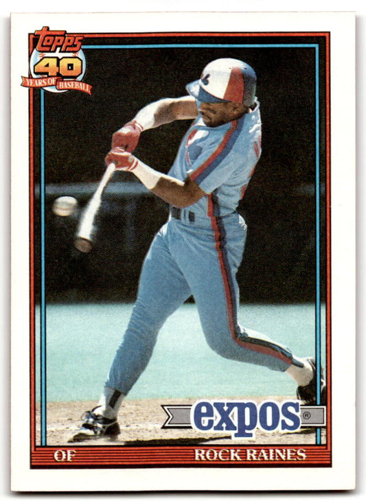 1991 Topps #360 Rock Raines Baseball Montreal Expos  Image 1