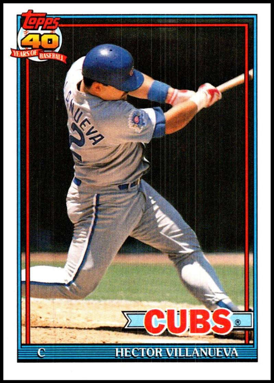 1991 Topps #362 Hector Villanueva Baseball Chicago Cubs  Image 1