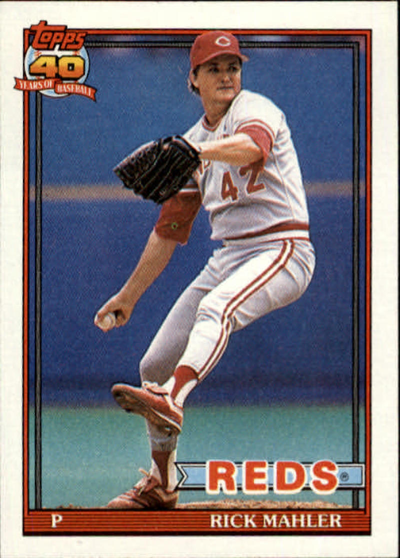 1991 Topps #363 Rick Mahler Baseball Cincinnati Reds Image 1
