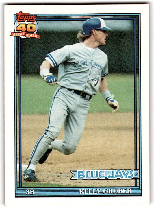 1991 Topps #370 Kelly Gruber Baseball Toronto Blue Jays  Image 1