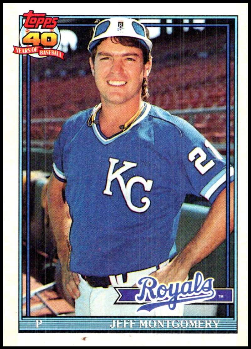 1991 Topps #371 Jeff Montgomery Baseball Kansas City Royals Image 1