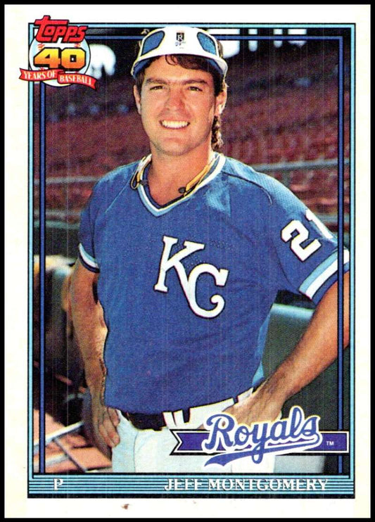 1991 Topps #371 Jeff Montgomery Baseball Kansas City Royals  Image 1