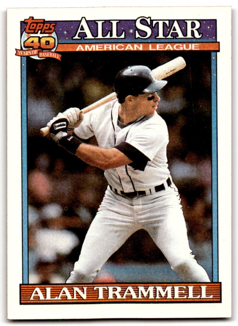 1991 Topps #389 Alan Trammell AS Baseball Detroit Tigers Image 1