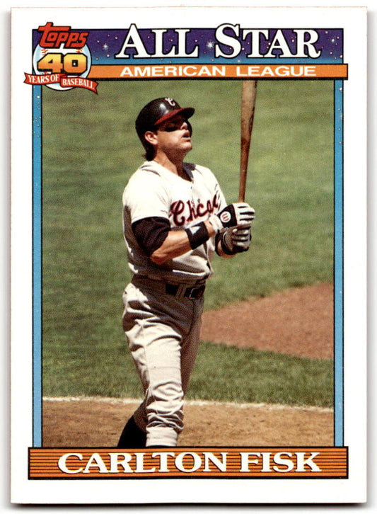 1991 Topps #393 Carlton Fisk AS Baseball Chicago White Sox  Image 1