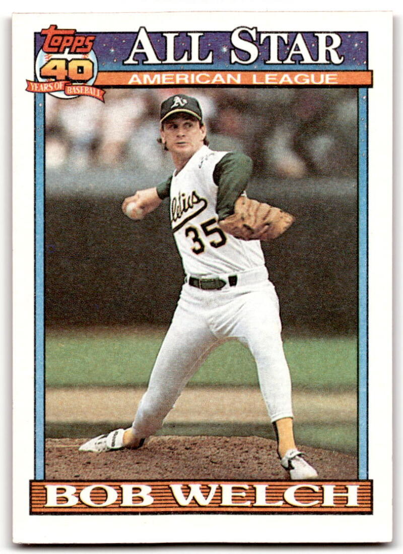 1991 Topps #394 Bob Welch AS Baseball Oakland Athletics Image 1