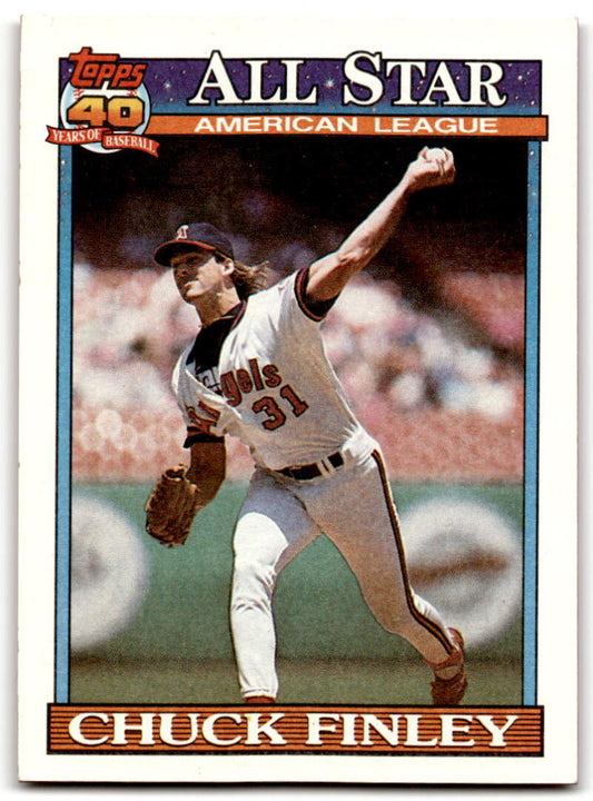 1991 Topps #395 Chuck Finley AS Baseball California Angels  Image 1