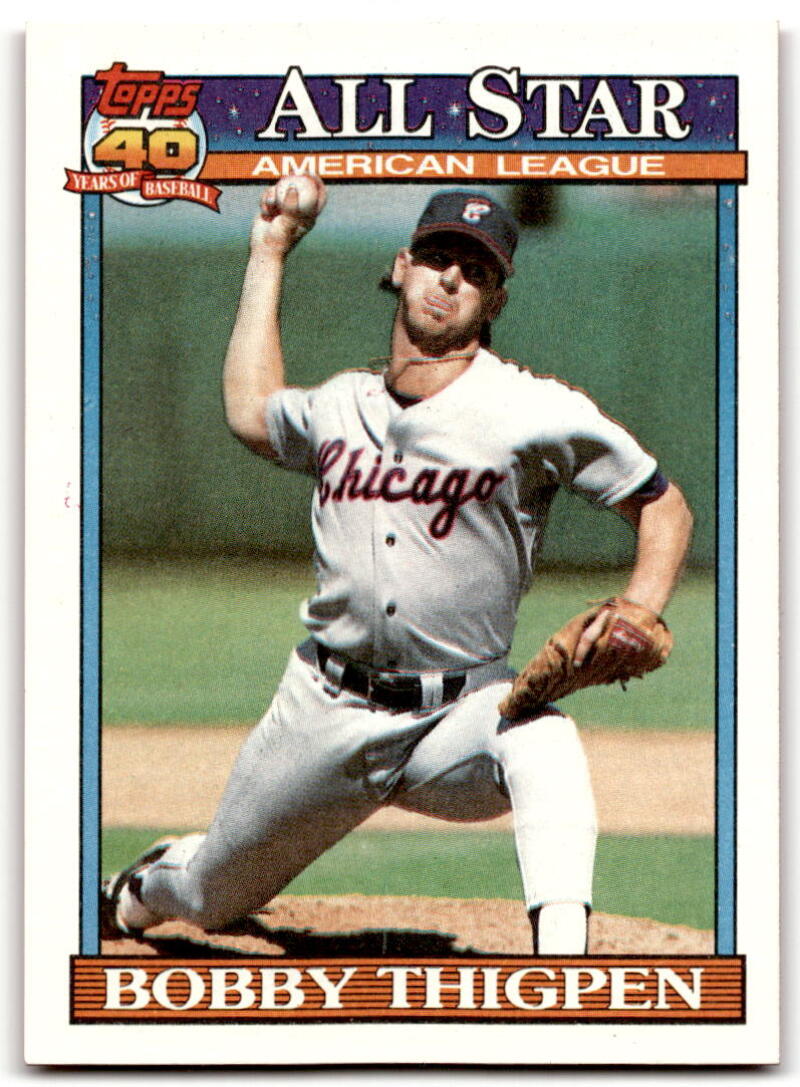 1991 Topps #396 Bobby Thigpen AS Baseball Chicago White Sox Image 1