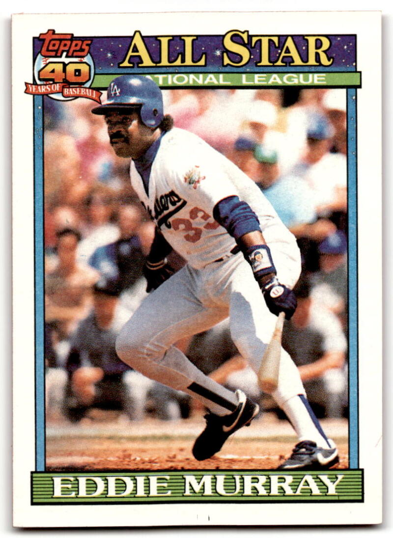 1991 Topps #397 Eddie Murray AS Baseball Los Angeles Dodgers Image 1