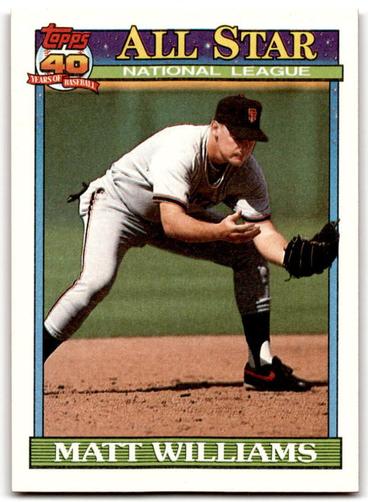 1991 Topps #399 Matt Williams AS Baseball San Francisco Giants  Image 1