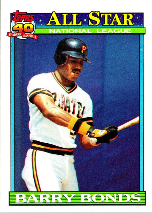 1991 Topps #401 Barry Bonds AS Baseball Pittsburgh Pirates  Image 1