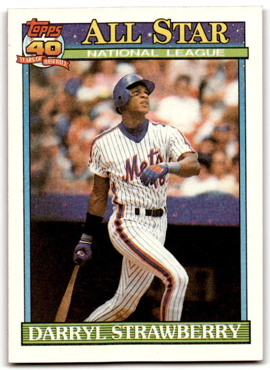 1991 Topps #402 Darryl Strawberry AS Baseball New York Mets  Image 1
