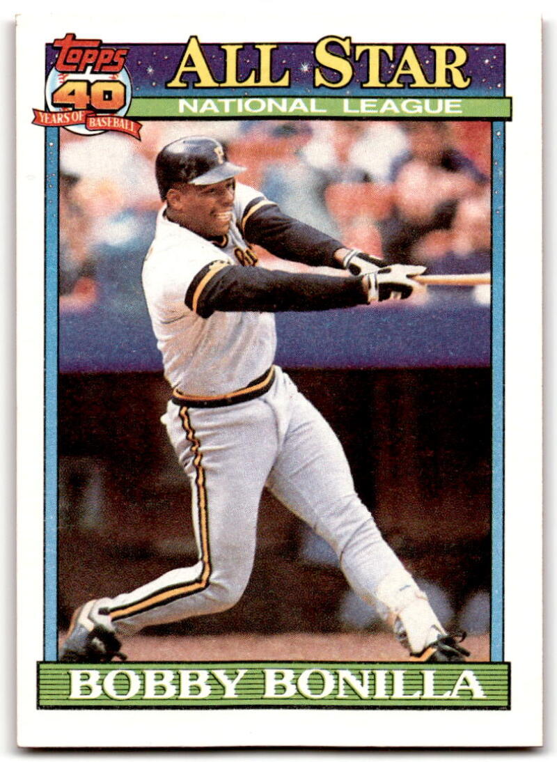 1991 Topps #403 Bobby Bonilla AS Baseball Pittsburgh Pirates Image 1