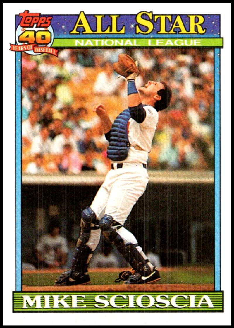 1991 Topps #404 Mike Scioscia AS Baseball Los Angeles Dodgers Image 1