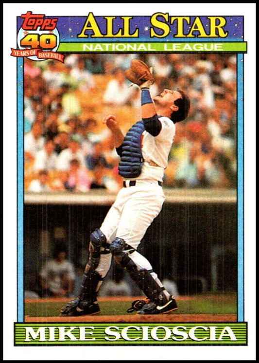 1991 Topps #404 Mike Scioscia AS Baseball Los Angeles Dodgers  Image 1