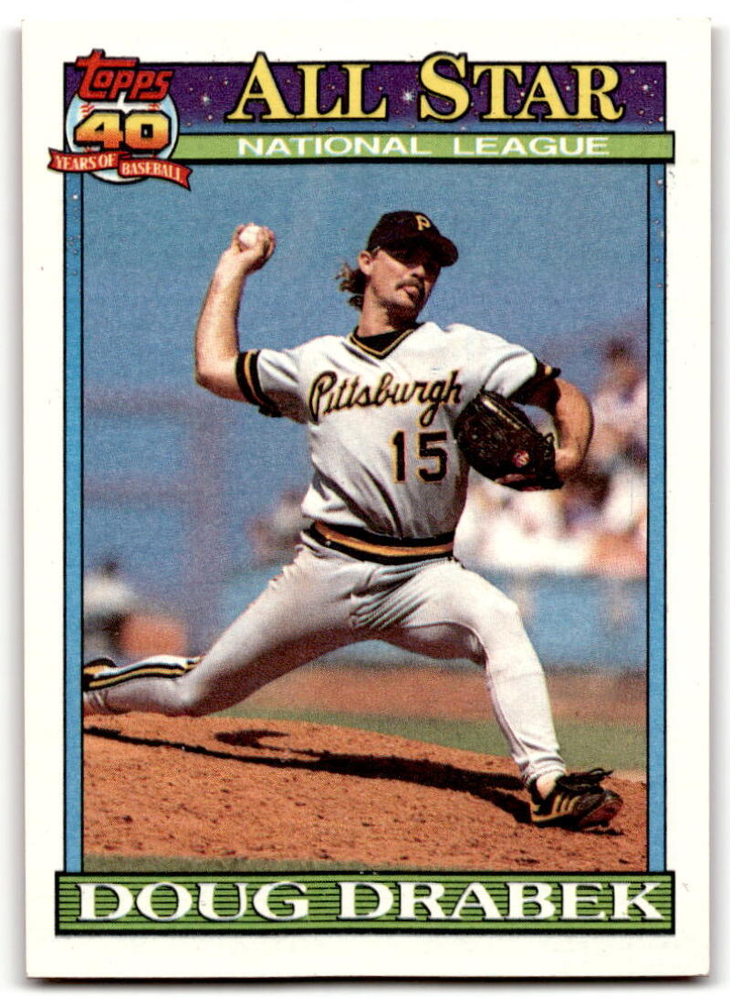1991 Topps #405 Doug Drabek AS Baseball Pittsburgh Pirates Image 1