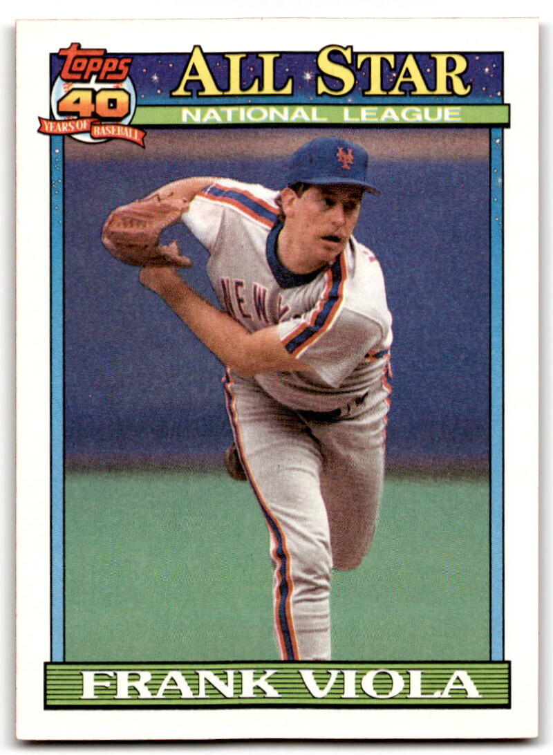 1991 Topps #406 Frank Viola AS Baseball New York Mets Image 1