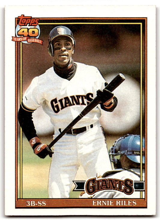 1991 Topps #408 Ernest Riles Baseball San Francisco Giants  Image 1