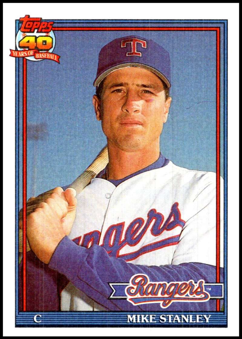 1991 Topps #409 Mike Stanley Baseball Texas Rangers Image 1