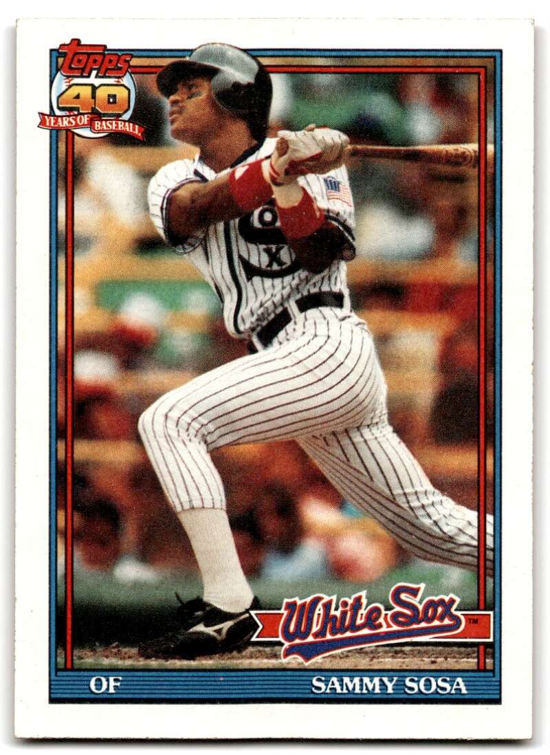 1991 Topps #414 Sammy Sosa Baseball Chicago White Sox Image 1