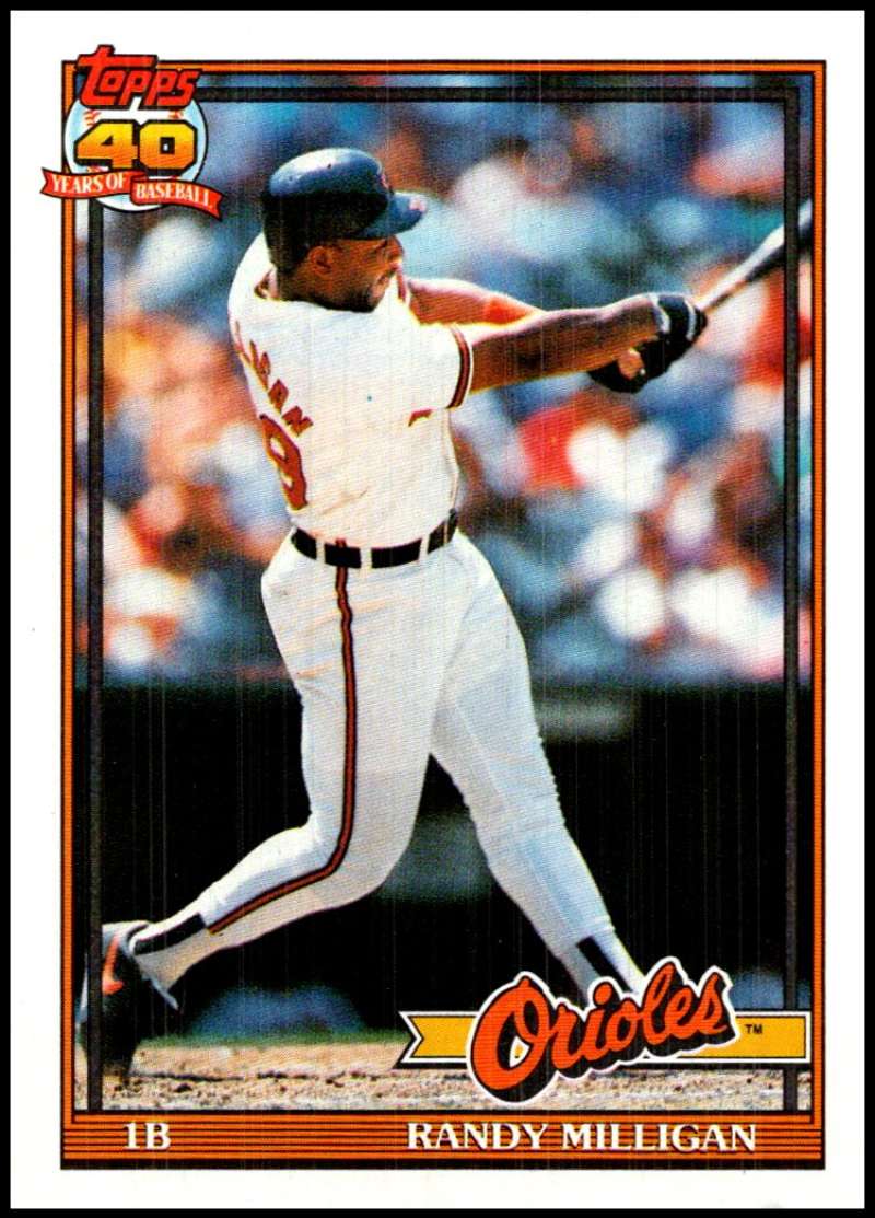 1991 Topps #416 Randy Milligan Baseball Baltimore Orioles Image 1