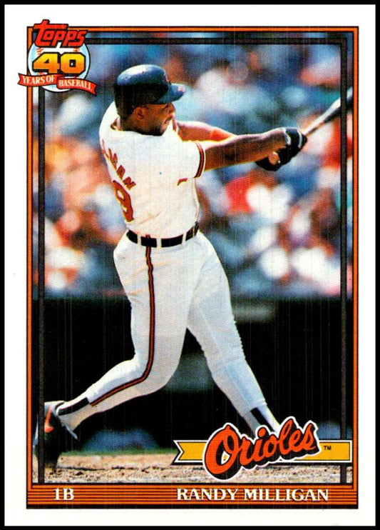 1991 Topps #416 Randy Milligan Baseball Baltimore Orioles  Image 1