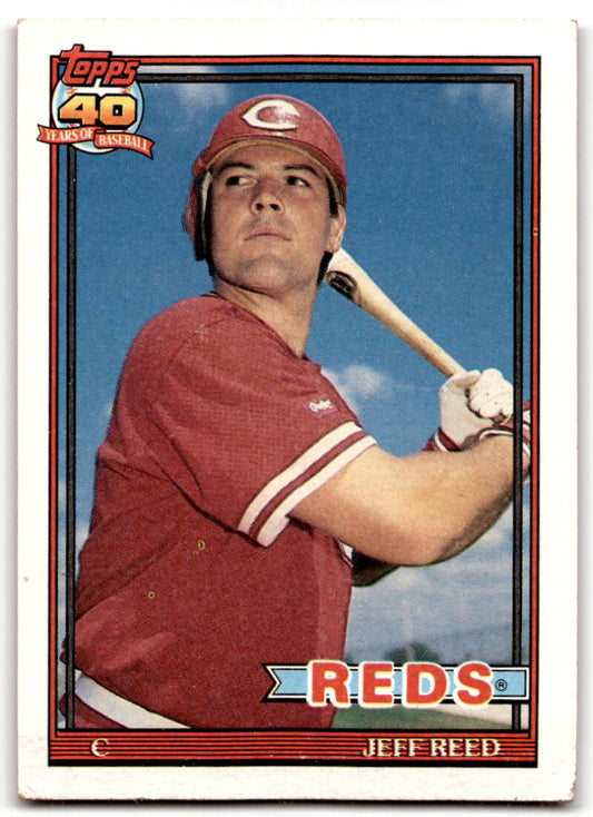 1991 Topps #419 Jeff Reed Baseball Cincinnati Reds  Image 1