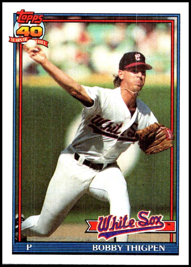 1991 Topps #420 Bobby Thigpen Baseball Chicago White Sox Image 1