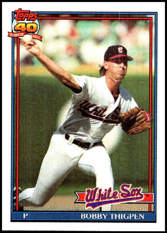 1991 Topps #420 Bobby Thigpen Baseball Chicago White Sox  Image 1