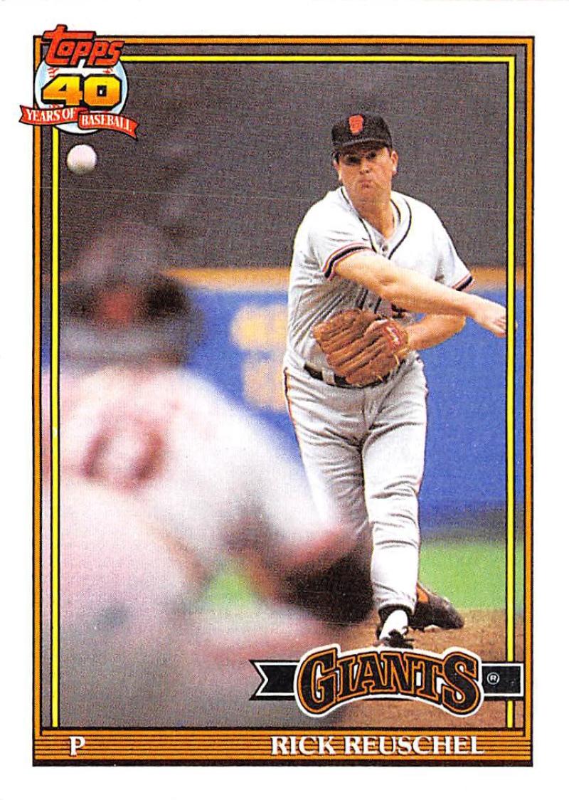 1991 Topps #422 Rick Reuschel Baseball San Francisco Giants Image 1